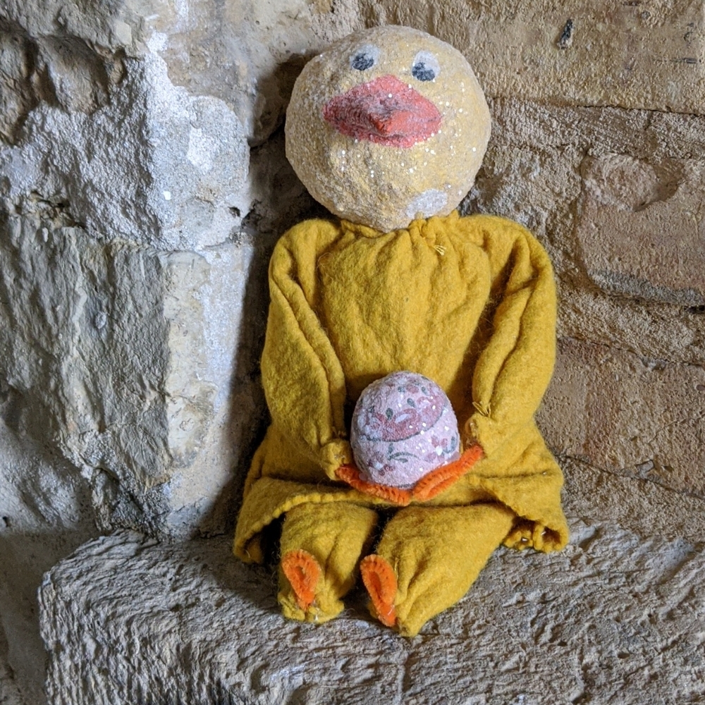 Primitive Artist-Made Folk Art Easter Duck Spring Decor